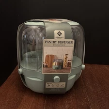 6-Grid Rotating Dry Food Dispenser Kitchen Rice Flour Sugar Grain Storage Bucket