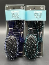 2 Packs of 3: Conair Three Piece Value Brush Set Mini Cushion Brush Volume Comb
