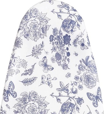 Ironing Board Cover & Pad 15x54  - 6mm Thick Felt, Drawstring, Floral Design