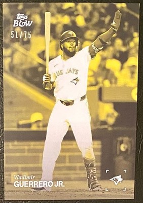 2025 Topps Black & White #102 Vladimir Guerrero Jr. Yellow 51/75