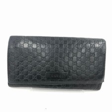 AUTHENTIC Gucci Micro Guccissima Black Leather Long Wallet 449396