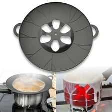 New Chai Tea & Milk Boil-Over Spill Stopper Silicone Lid Universal Fit for Pots