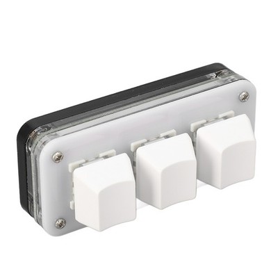 White 3-Key Mechanical Mini Keyboard USB Custom Gaming Keyboard for Office.