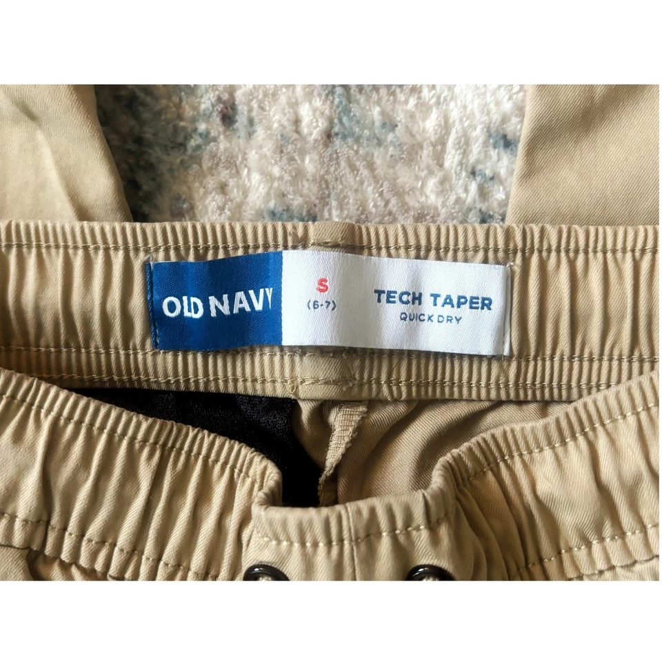 Old Navy Gray/Tan Tech Taper Quick Dry Pants Boys Size S(6/7) Lot of 2 - Image 3 of 4