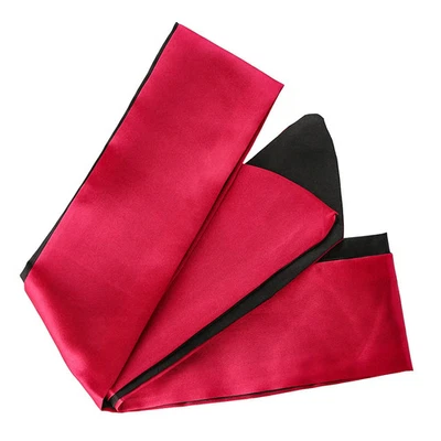 SEX TOYS LTD Black & Fuchsia Black Satin Blindfold Eye Mask for Couples Sensory Roleplay Gift