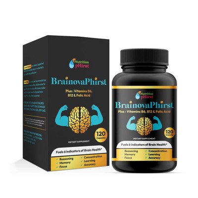 BrainovaPhirst Brain Support Supplement   Memory, Focus & Clarity   120 Caps