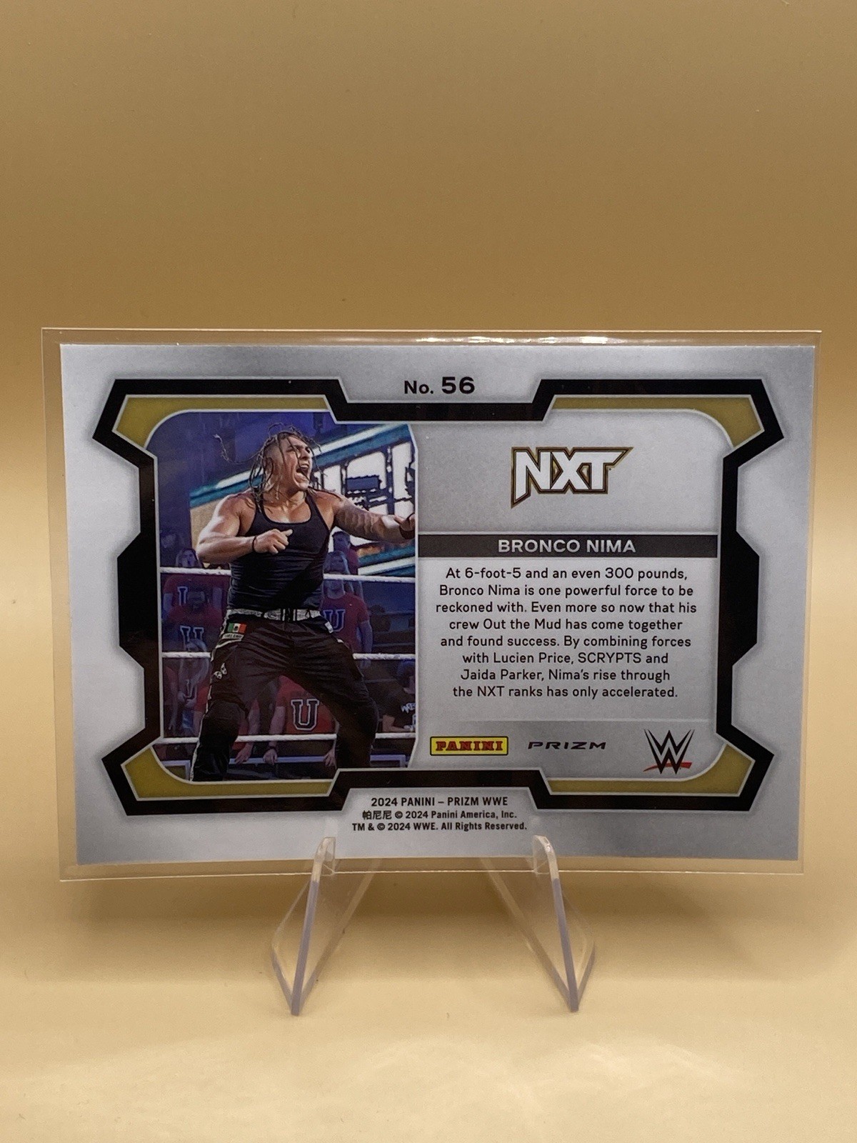 2024 Panini Prizm WWE #56 Bronco Nima Ruby Wave Prizms Trading Card FREE SHIP