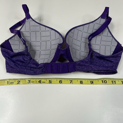 Victorias Secret 32C Padded Perfect Coverage Bra Solid Purple Underwire #3454 - Bild 9 von 10
