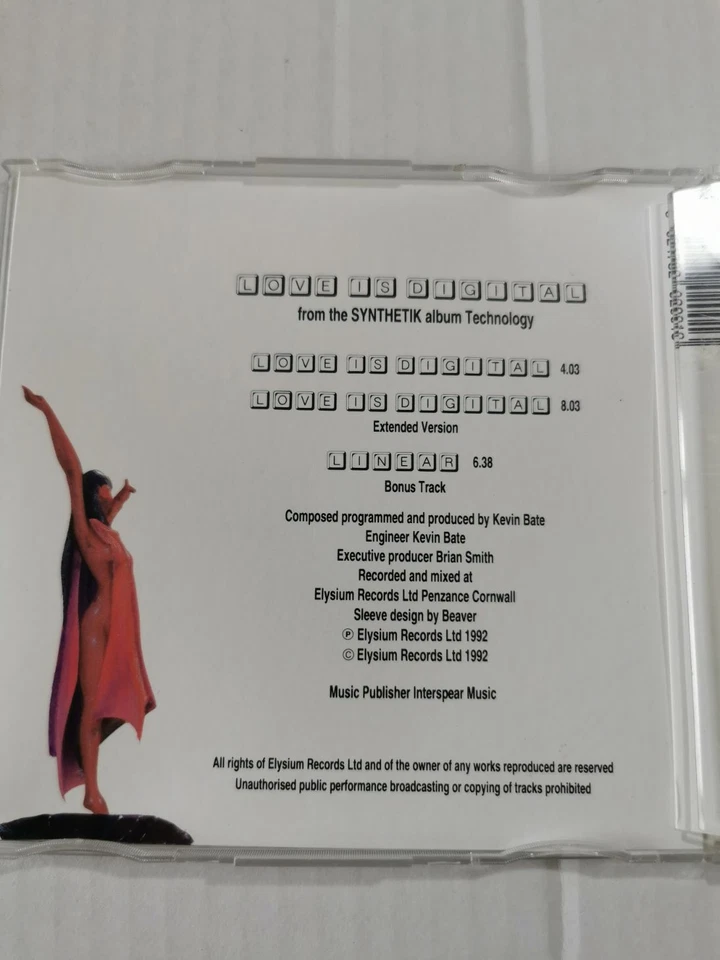 Synthetik: Love Is Digital Near Mint CD Single - Image 3 of 3