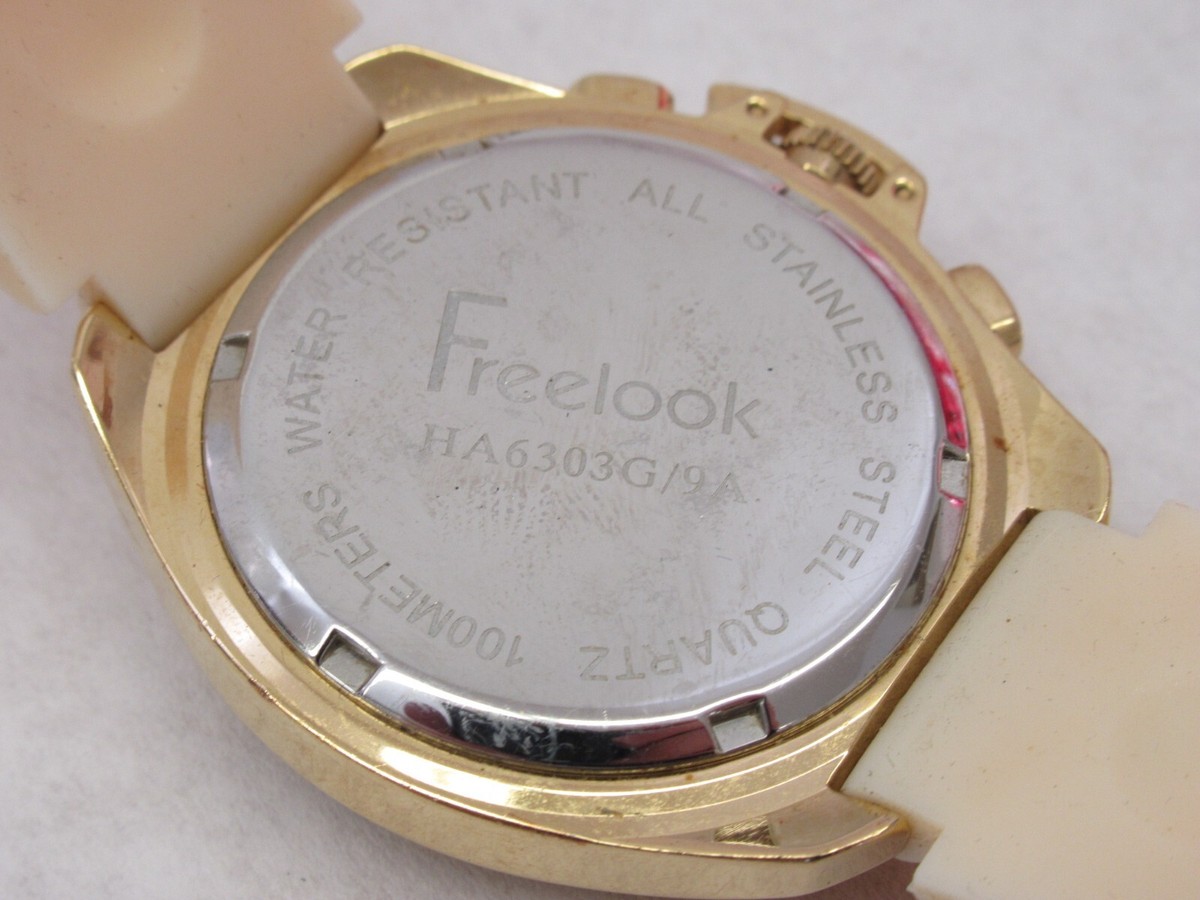 Freelook Gold Tone Chronograph Bracelet Watch Freelook Chronograph 10ATM HA6303RG/9A Gold color / cream  main image 3