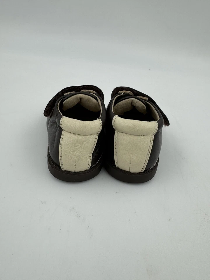 Zapatos Bebé Niño Talla 3 VER KAI RUN Cuero 2 Tonos Marrón Y Crema Nunca Entraron Foto 4 de 4