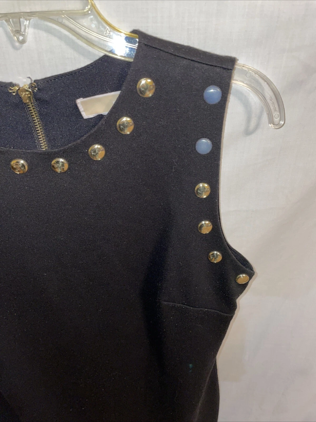 Abito MIDI donna Michael Michael Kors taglia media nero bottoni oro che esce