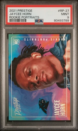 2021 Panini Prestige Jaycee Horn #RP-27 Rookie Portraits SSP Case Hit PSA 9