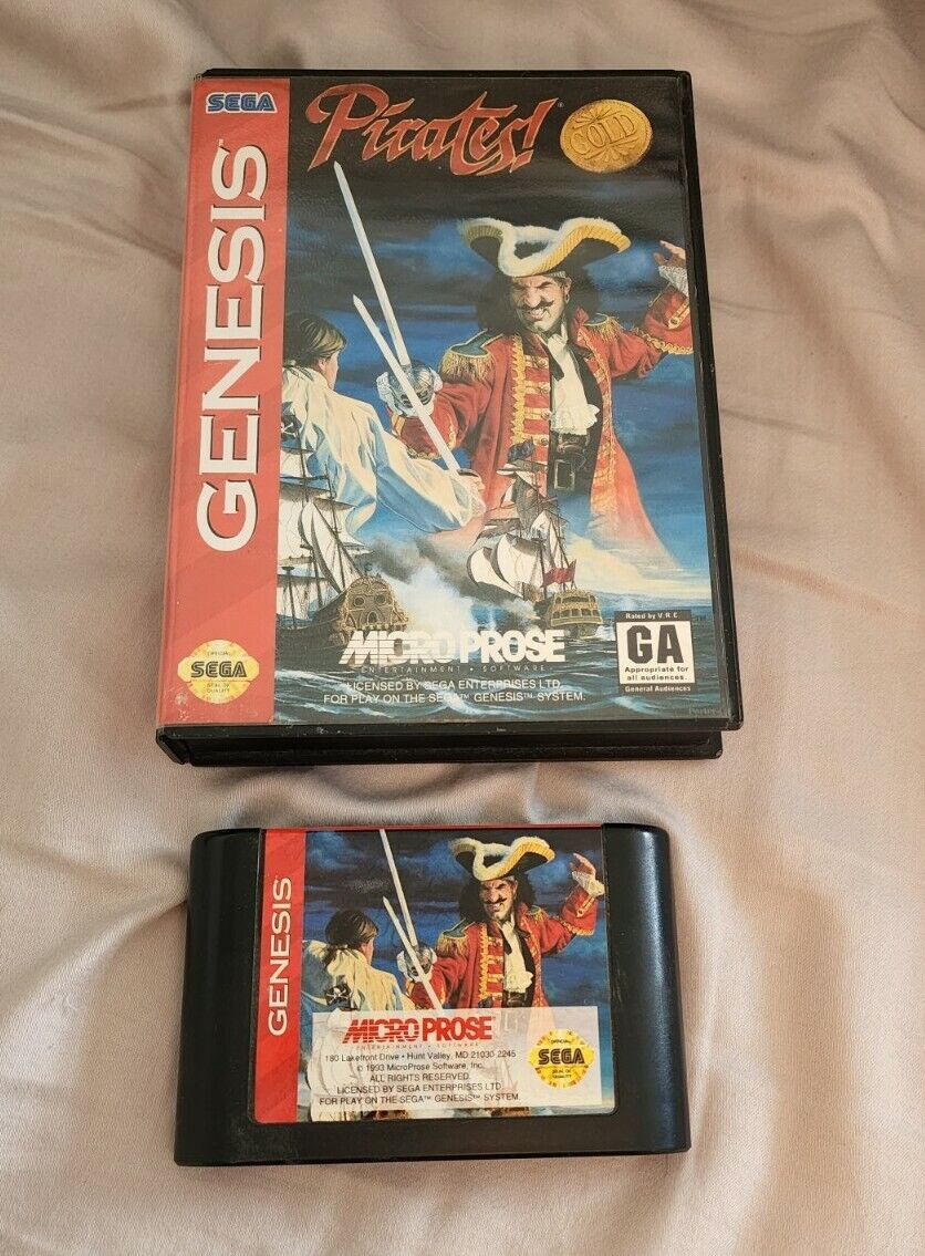 Pirates! Gold - Sega Genesis Video Games 1993 - w/ Box No Pirates! Gold - Sega Genesis Video Games 1993 - w/ Box No