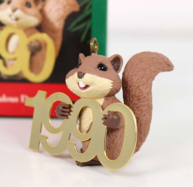 Hallmark 1990 Fabulous Decade Keepsake Squirrel Ornament 1St In Series Vintage