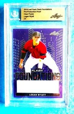 2019 Leaf Flash Foundations  LOGAN WYATT  RC  Pre Production Proof  1/1 GIANTS