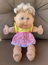 Cabbage Patch Kids Blonde Hair Girl Doll Pink/yellow Dress 2006