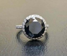 2.40Ct Round Cut Black Onyx  Lab-Created Diamond Halo Engagement Ring In Silver