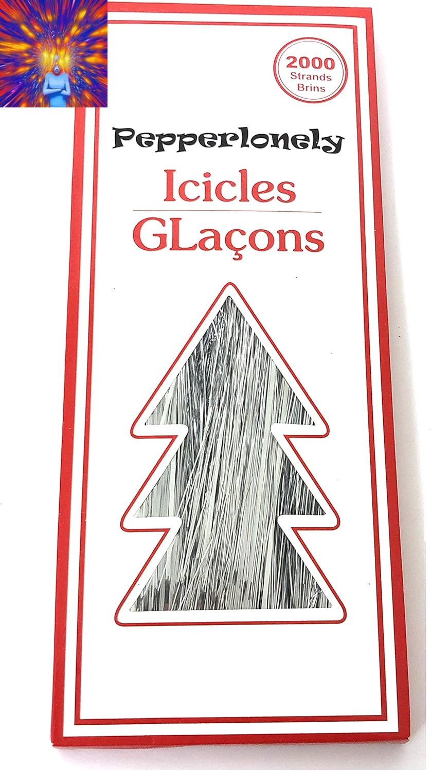 2000 Strands Icicles Tinsel Tree Christmas Decorations, Silver