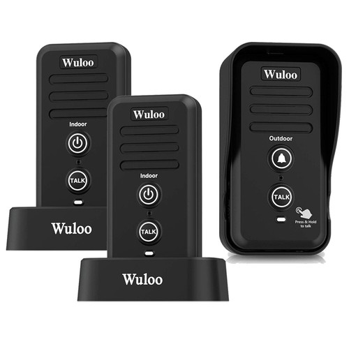 Rechargeable Wireless Doorbell Voice Intercom Door Bell Chime for Home Security