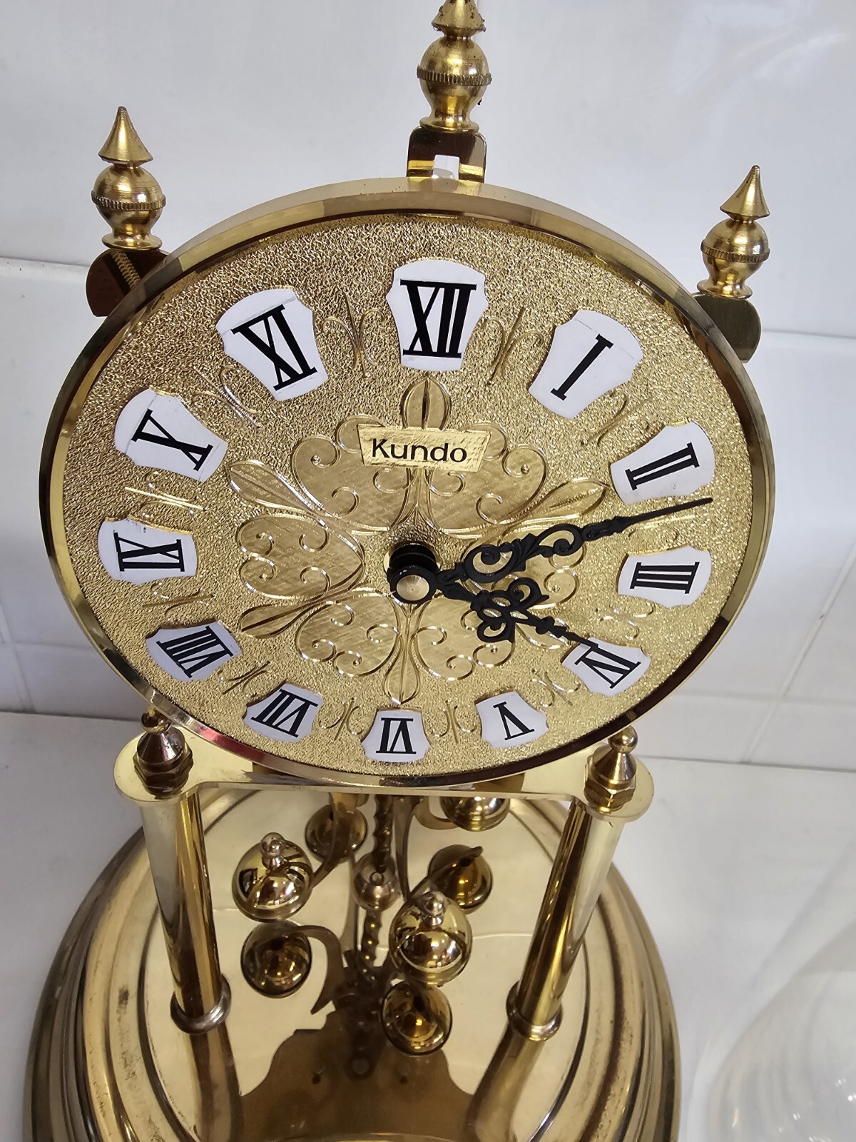Kundo Quartz Dome Clock Rotating Pendulum Vintage W Germany ,with Fault