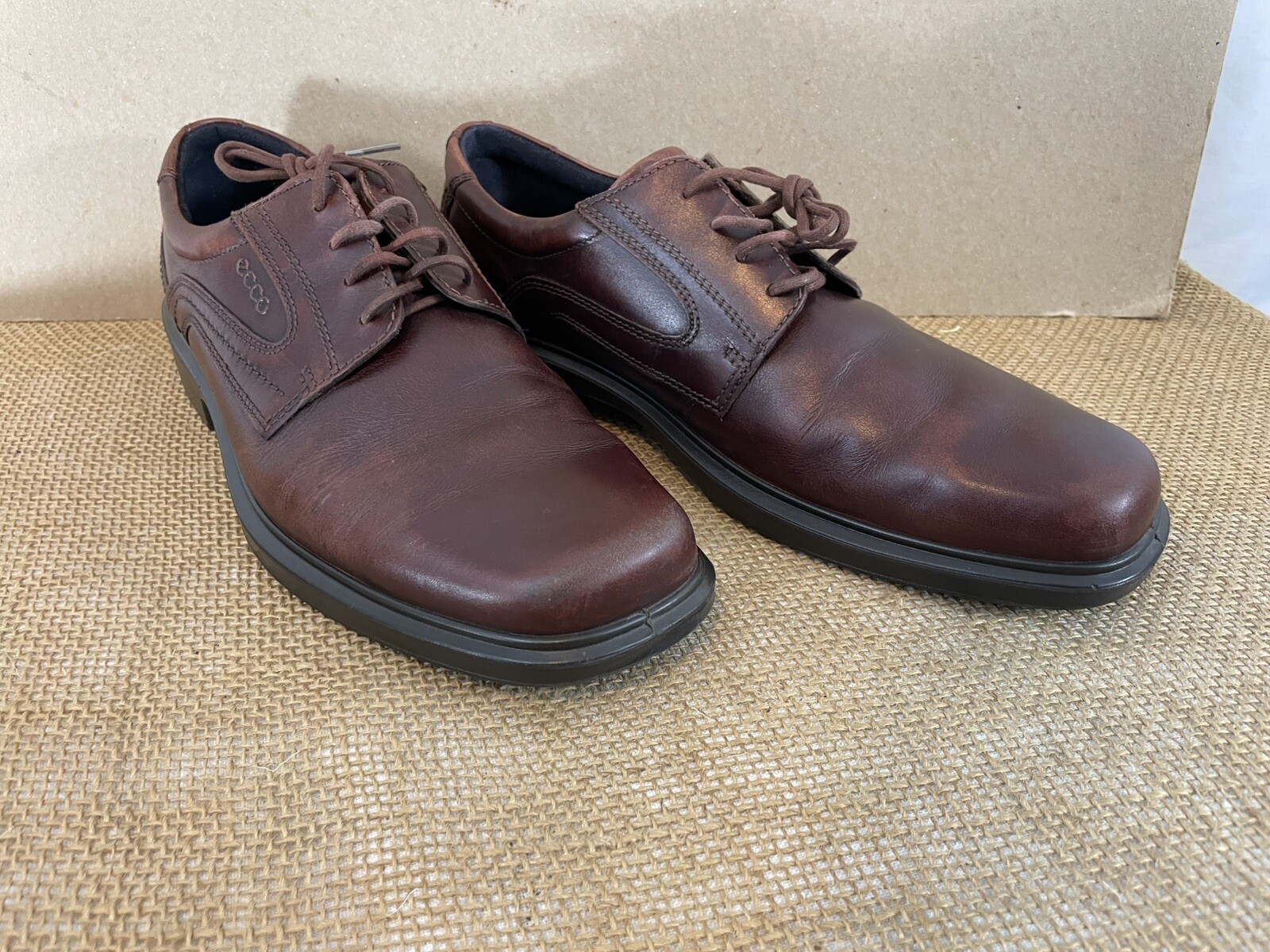 SAOLA Scarpe eleganti Oxford stringate Ecco uomo 44 in pelle marrone