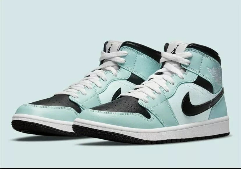 Air Jordan 1 Mid Size 11.5 Womens Aqua Blue Tint Black Nike AJ1 BQ6472-300