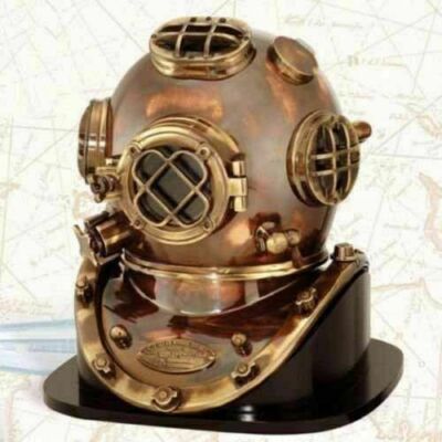 18'' Messinghelm Deep Sea US Navy Mark V Taucherhelm mit Ständer Taucherhelm