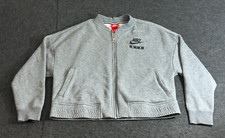 Nike Women's Rally Varsity Air Grey Black Jacket AT5427-091 Size Medium