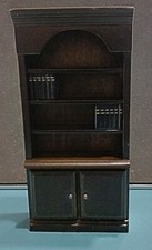 Bookcase w/ Books - Walnut 1:12 Scale Dollhouse Miniature - FAST US SHIPPER