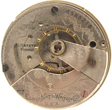 1900 ELGIN POCKET WATCH MOVEMENT 8585216 GRADE 208 18s 7j QD2