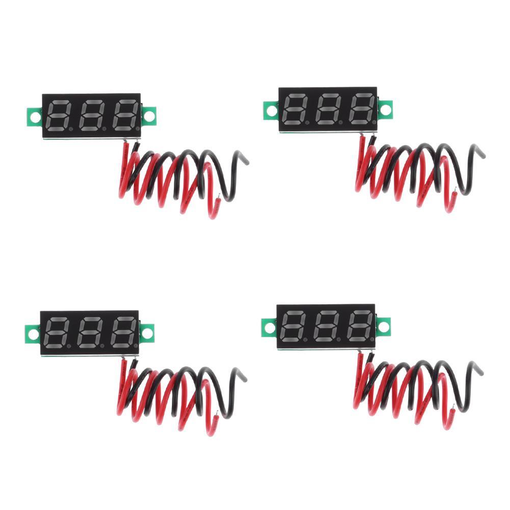 AYWHP 12 Stück Mini Digital Voltmeter DC 2.5-30V - LED Spannungsmesser Mit Verpolungsschutz