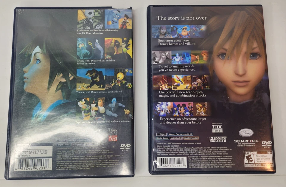 LOT 2 SONY PLAYSTATION 2 PS2 CIB COMPLETE W/ MANUAL KINGDOM HEARTS I II ~ 1 & 2 - Image 3 of 4