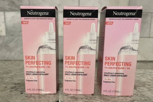 Lot Of 3 Neutrogena Skin Perfecting Exfoliating Serum for Dry Skin 4 Fl Oz Ea - Picture 2 of 2