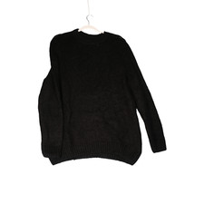 Suéter Zara Mujer M Negro Difuso Suave Niña Romántico Pestañas Tejido Boho