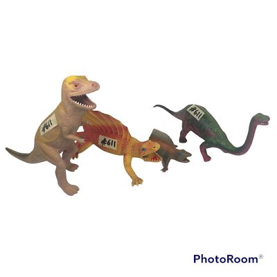 Vintage 1970s Lot of 4 Dor Mei and AAA Dinosaurs Made in Hong Kong