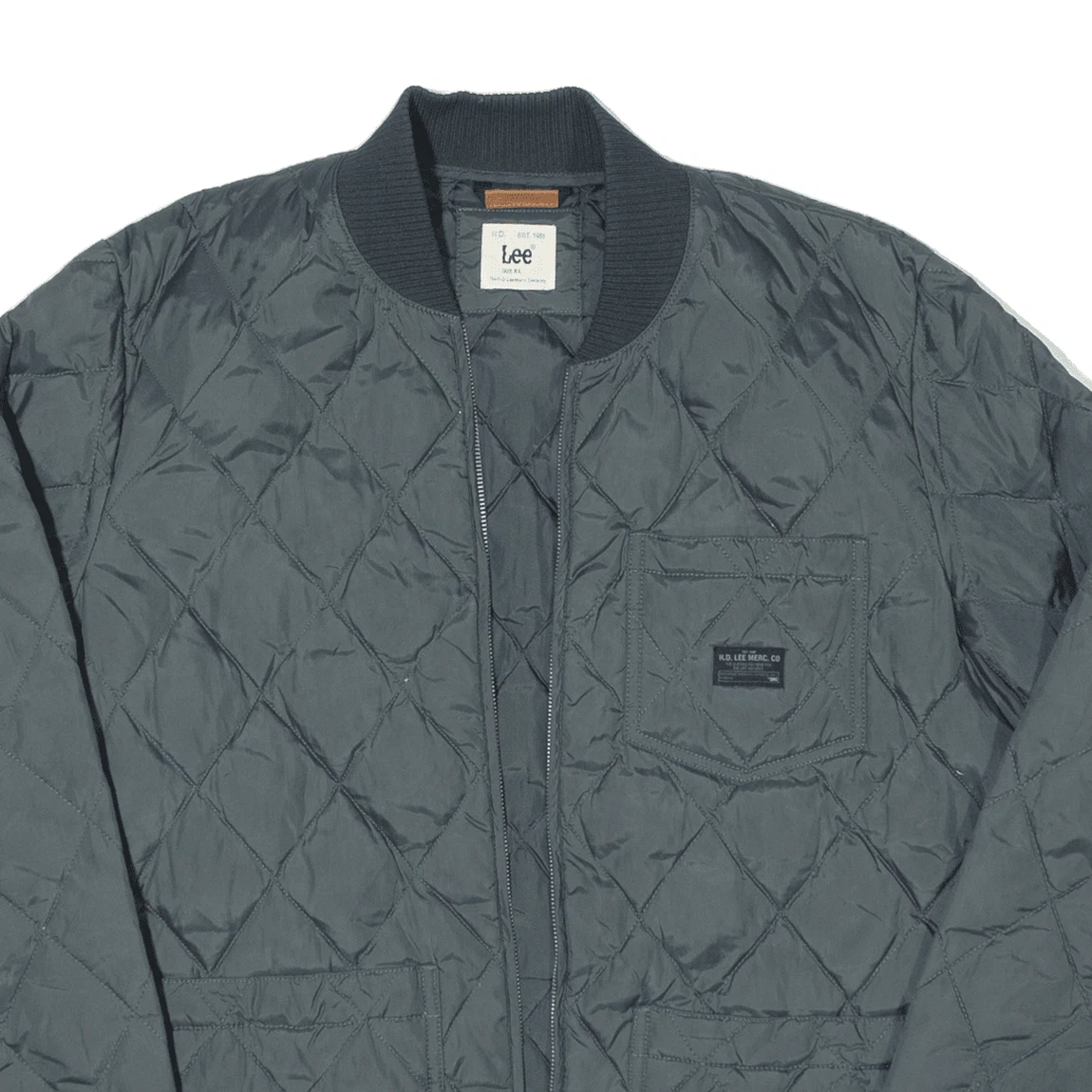 LEE Down Insulated Quilted Bomber Jacket Black Mens XL eBay