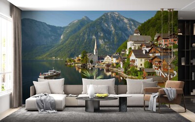 3D Mountain Forest Lake House Self-adhesive Removable Wallpaper Murals Wall 71