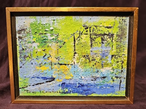 Tori Reinhard Original Acrylic Painting Framed 7 5/8x5.75" Pittsford NY Signed - Picture 13 of 13