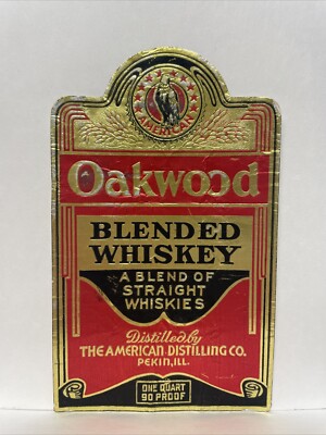 The American Distilling Co. Oakwood Blend Whiskey Etikett - Pekin, Illinois