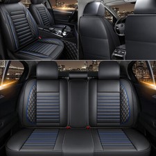 Universal Deluxe Pu Leather 5-seats Car Seat Cover Front Rear Cushion Full Set