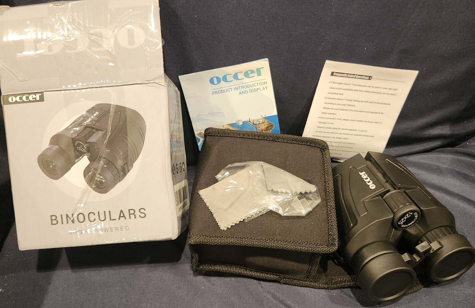 Occer 12x25 Compact Low Light Vision Binoculars Black NEW