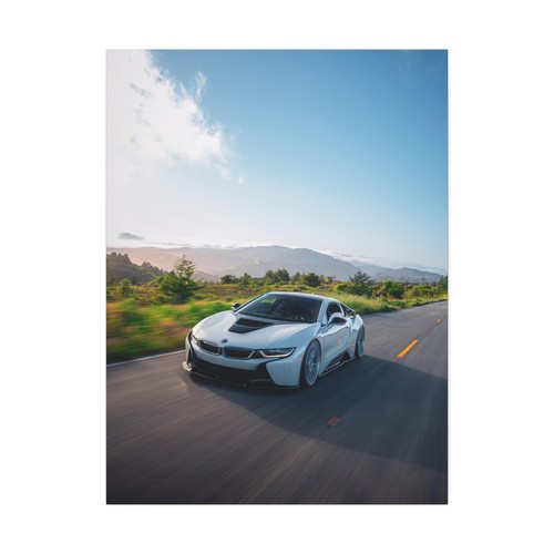 BMW Inspired i8 High Resolution Museum Quality Vertical Car Canvas Print - Picture 2 of 10