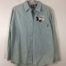 Mickey Unlimited Vintage Embroidered Disney Pocket Chambray Shirt Unisex Size M