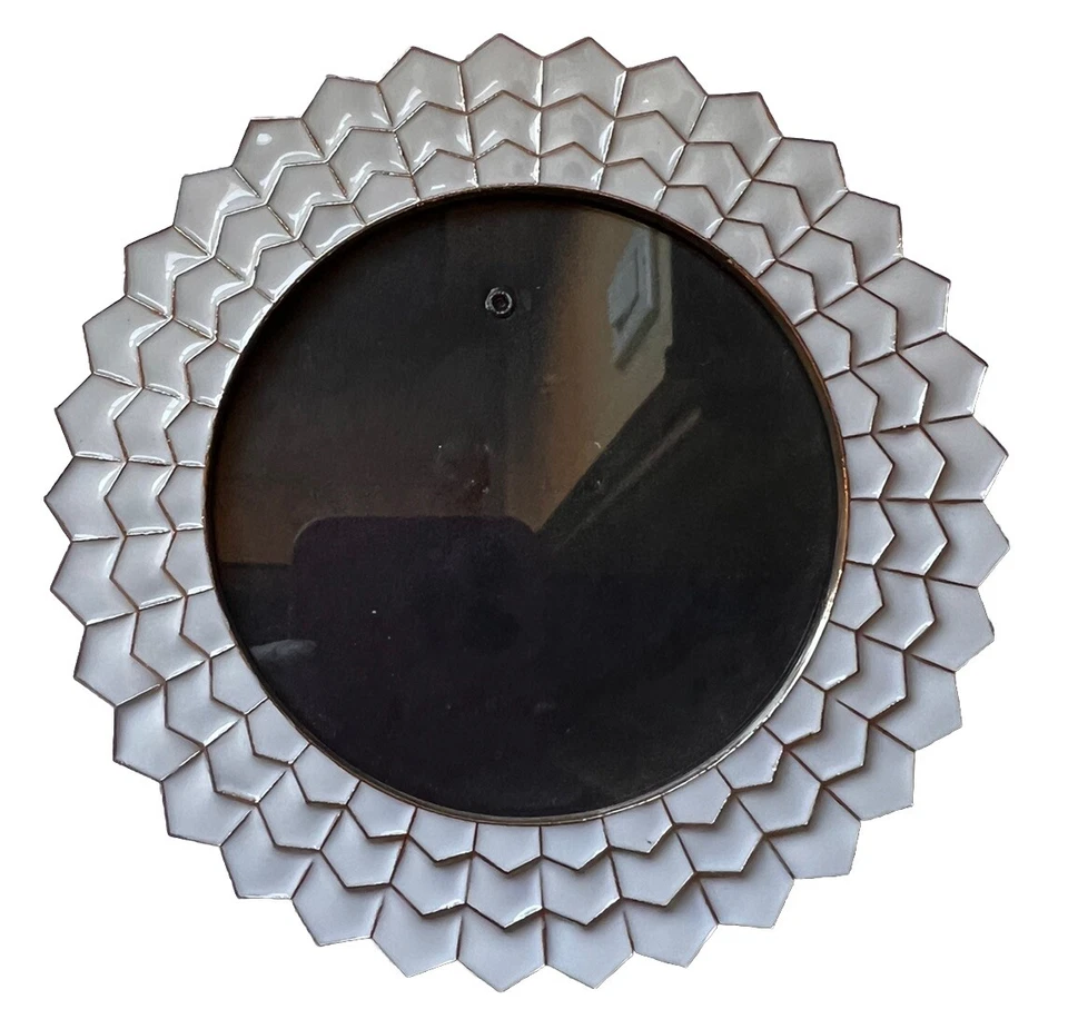 "Marco de fotos redondo crema y dorado esmaltado estilo moderno Sheffield Home 6""" Foto 3 de 4