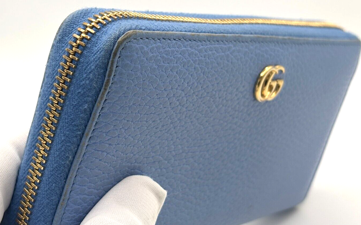 GUCCI GG Marmont Petit Marmont Round Zip Long Wallet Leather