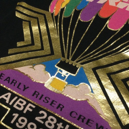 TRW Hot Air Balloon T-Shirt SZ M Black 1999 AIBF Early Risers Club Albuquerque - Picture 4 of 5