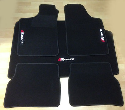 Tappetini in velluto nero BASIC per: Audi TT II 8J cabrio, roadster, coupé (2006-2014