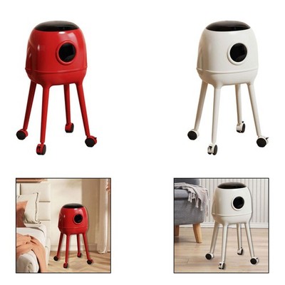 Trash Bin High Foot Household Versatile Simplistic Double Layer Waste Basket for