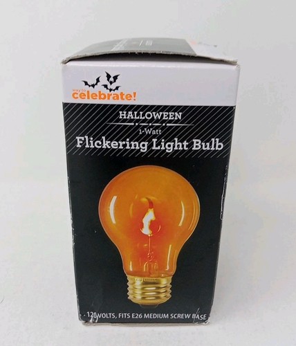 Halloween Flickering Orange Colored Replacement Light Bulb 1 Watt 120 V - Picture 4 of 4